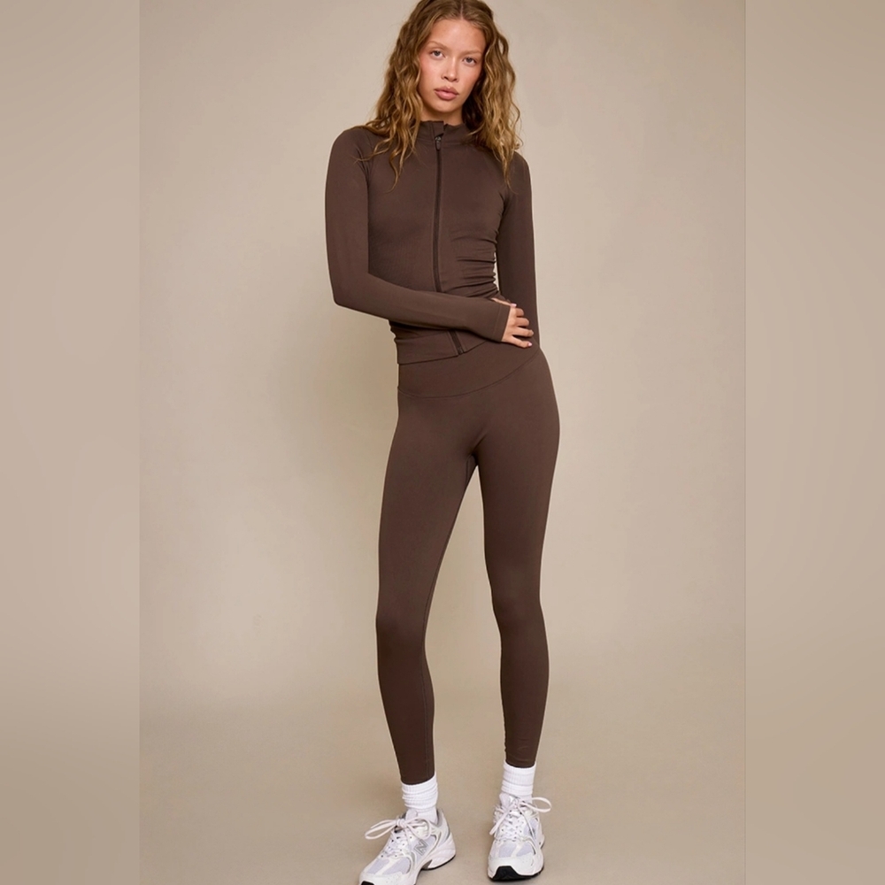Espresso Seamless Gym Jacket